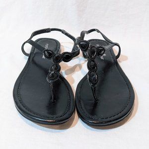 Montego Bay Club Jeweled Black Sandals Sz 8